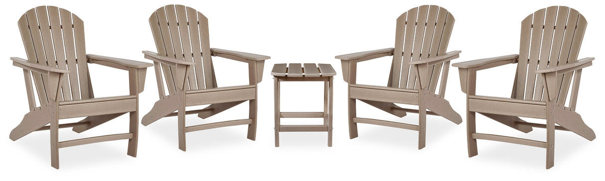 Furniture City Houma - Ashley Furniture - Sundown Treasure 4 Adirondack Chairs and Outdoor End Table - 4 Adirondack Chairs and Outdoor End Table - P014P2