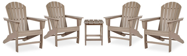 Furniture City Houma - Ashley Furniture - Sundown Treasure 4 Adirondack Chairs and Outdoor End Table - 4 Adirondack Chairs and Outdoor End Table - P014P2