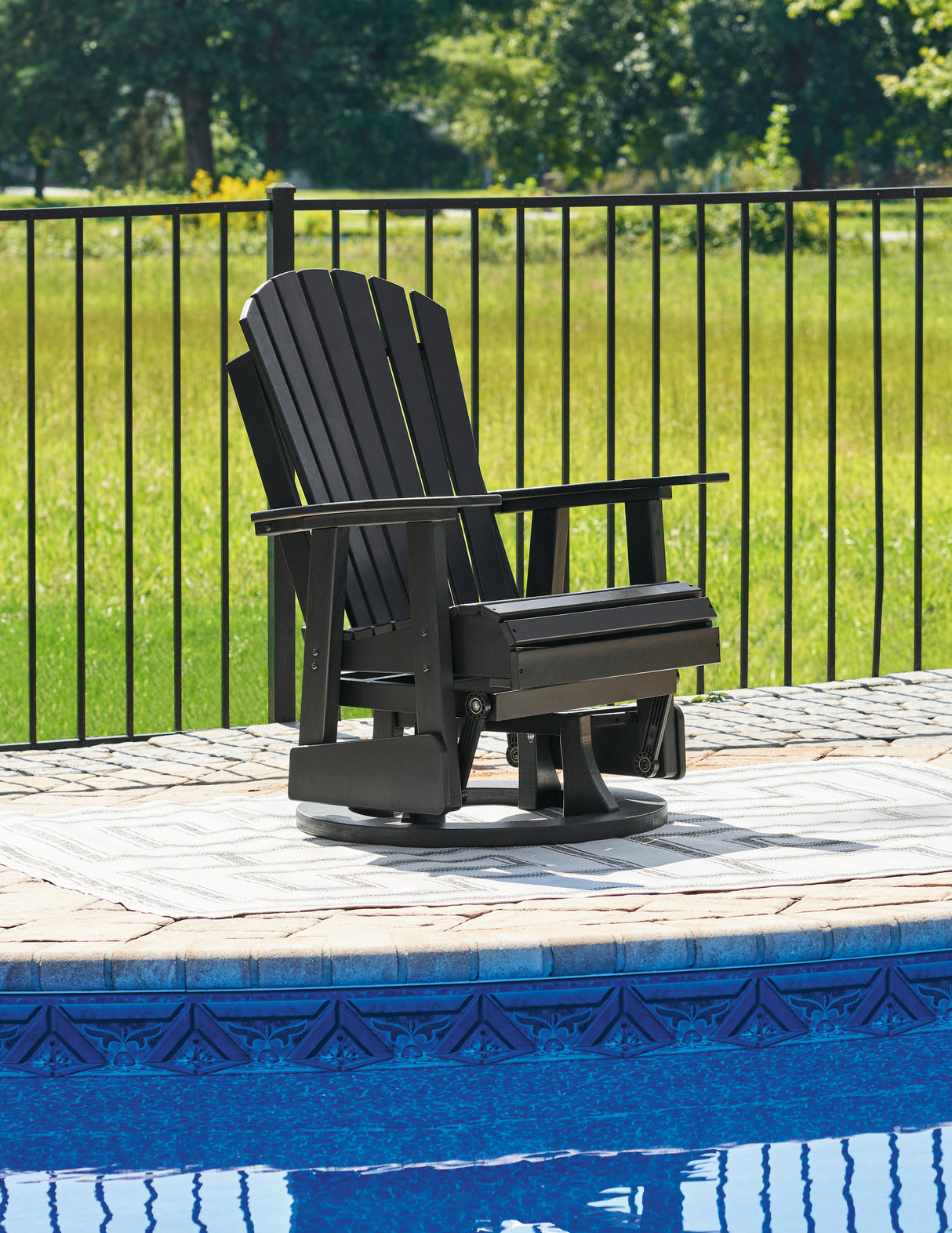 Furniture City Houma - Ashley Furniture - Hyland Wave Outdoor Swivel Glider Chair - Swivel Glider Chair - P108-820
