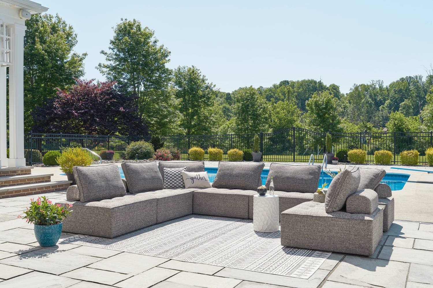 Furniture City Houma - Ashley Furniture - Bree Zee 8-Piece Outdoor Sectional - 8-Piece Outdoor Sectional - P160P6