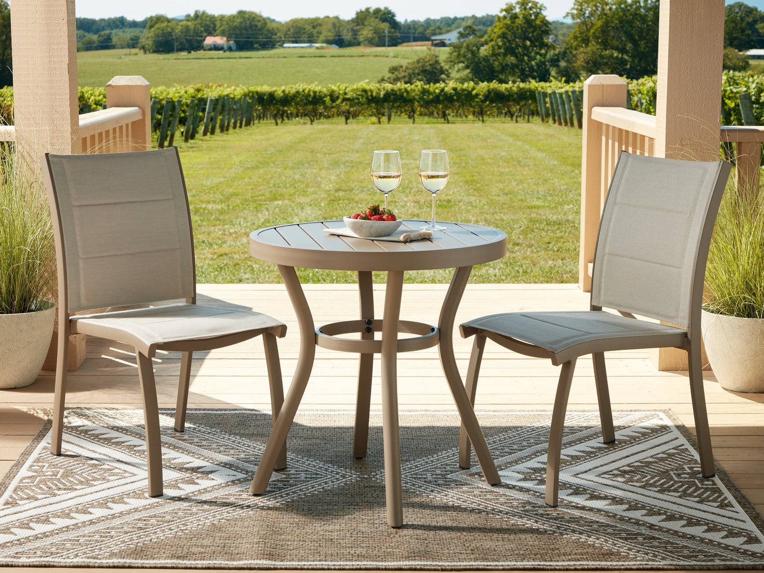 Furniture City Houma - Ashley Furniture - Mission Beach Outdoor Table and 2 Chairs - Chairs w/Table Set (3/CN) - PCP200-050