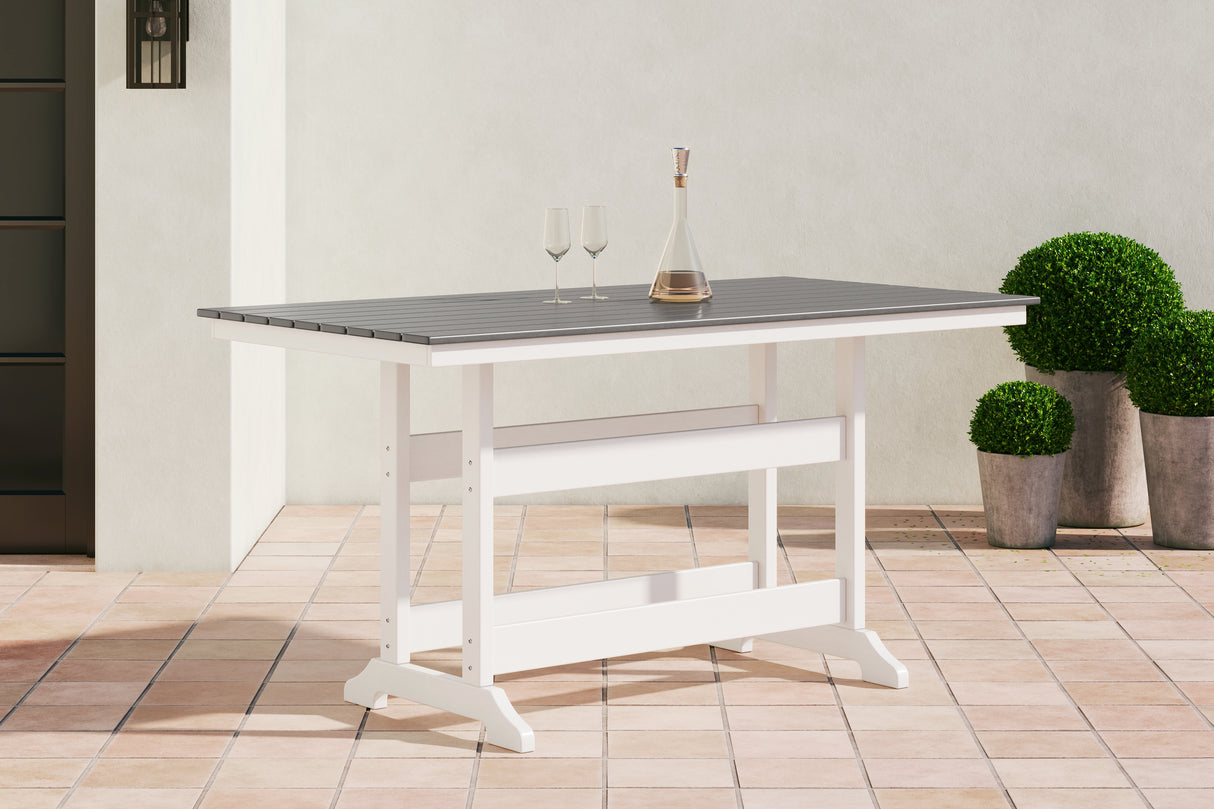 Furniture City Houma - Ashley Furniture - Transville Outdoor Counter Height Dining Table - RECT COUNTER TABLE W/UMB OPT - P210-642