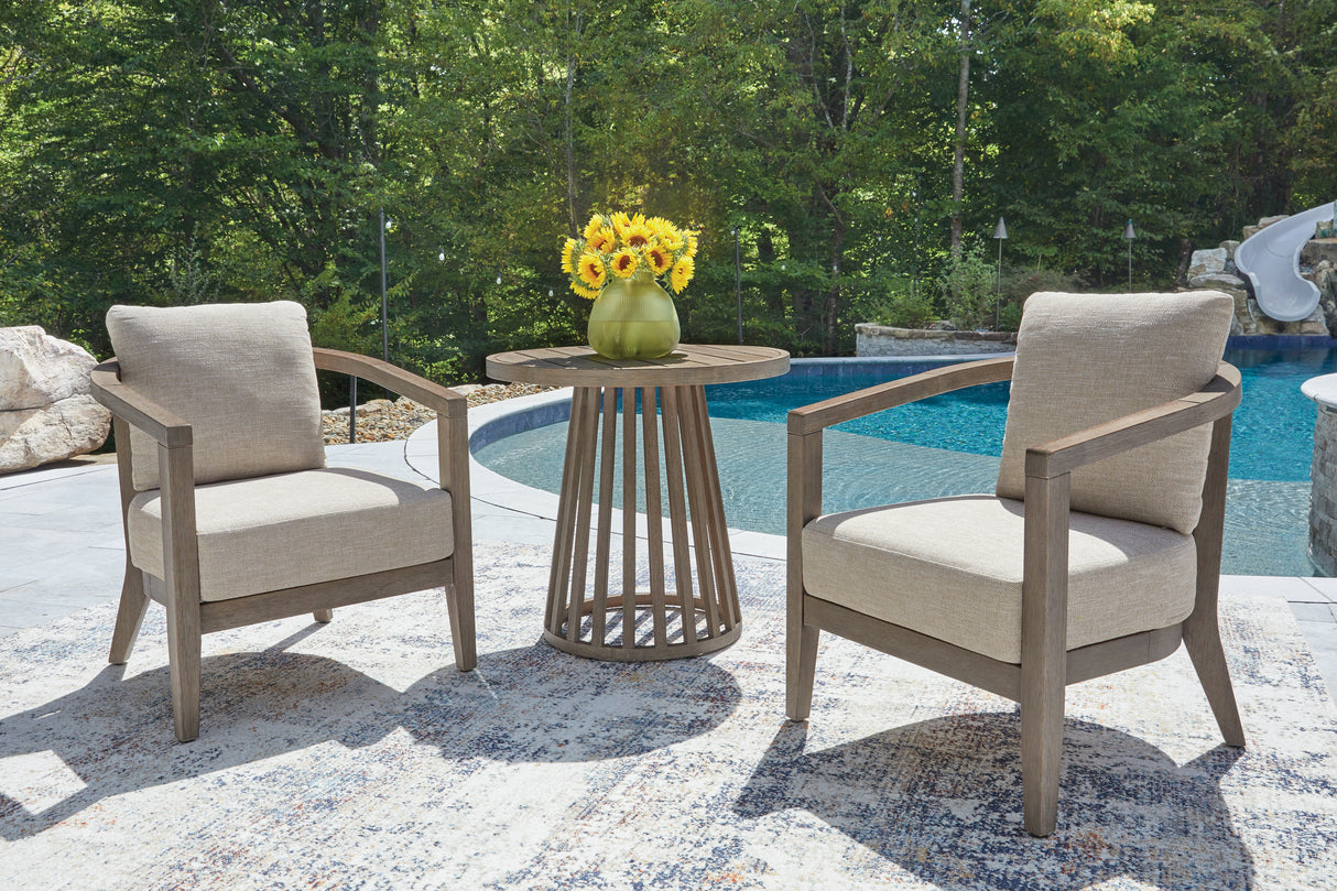 Joy Lagoon Outdoor Chairs with Cushions/Table (Set of 3)