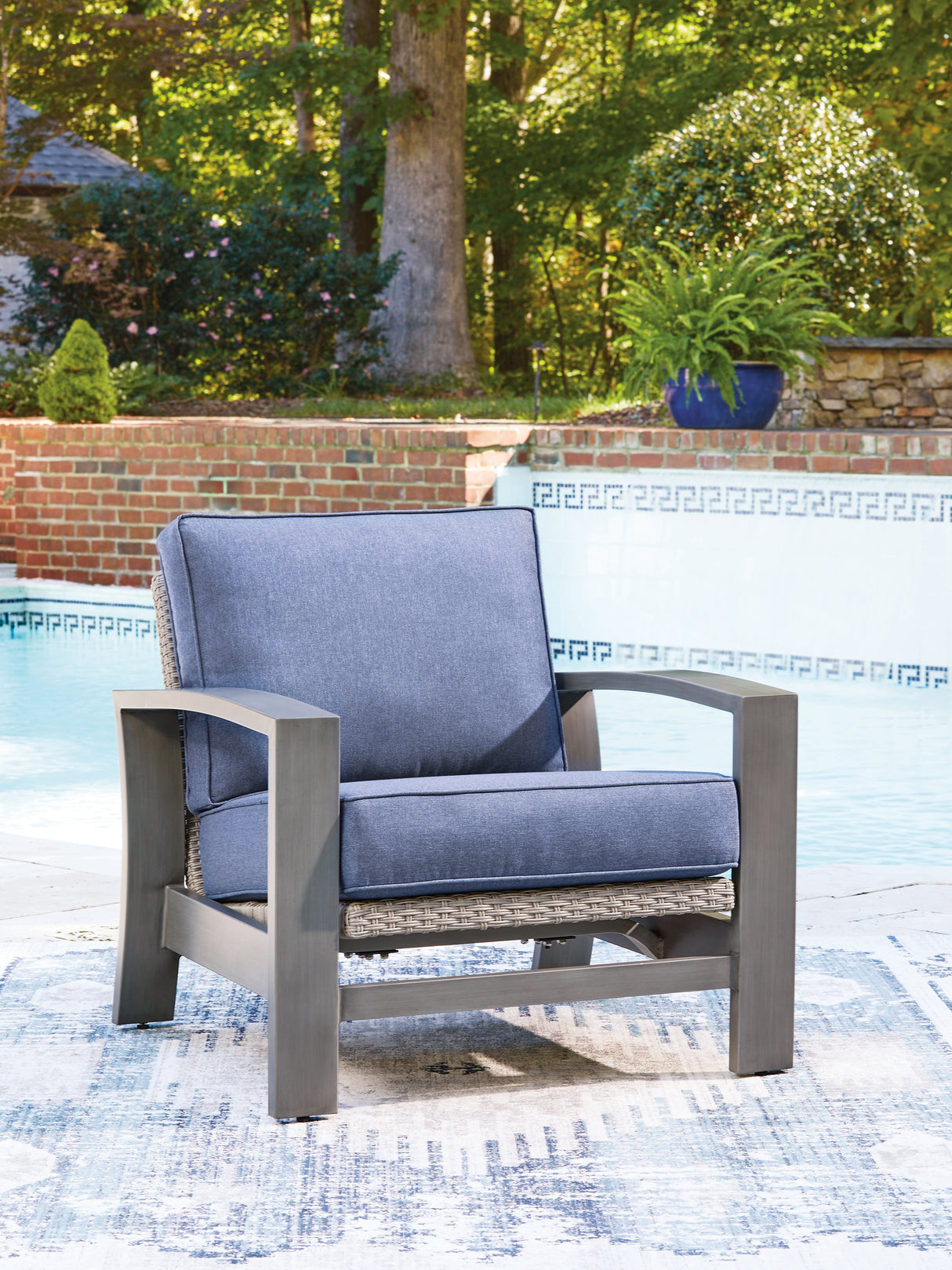 Furniture City Houma - Ashley Furniture - Half Moon Beach Outdoor Spring Lounge Chair - Spring Lounge Chair - PCP418-820