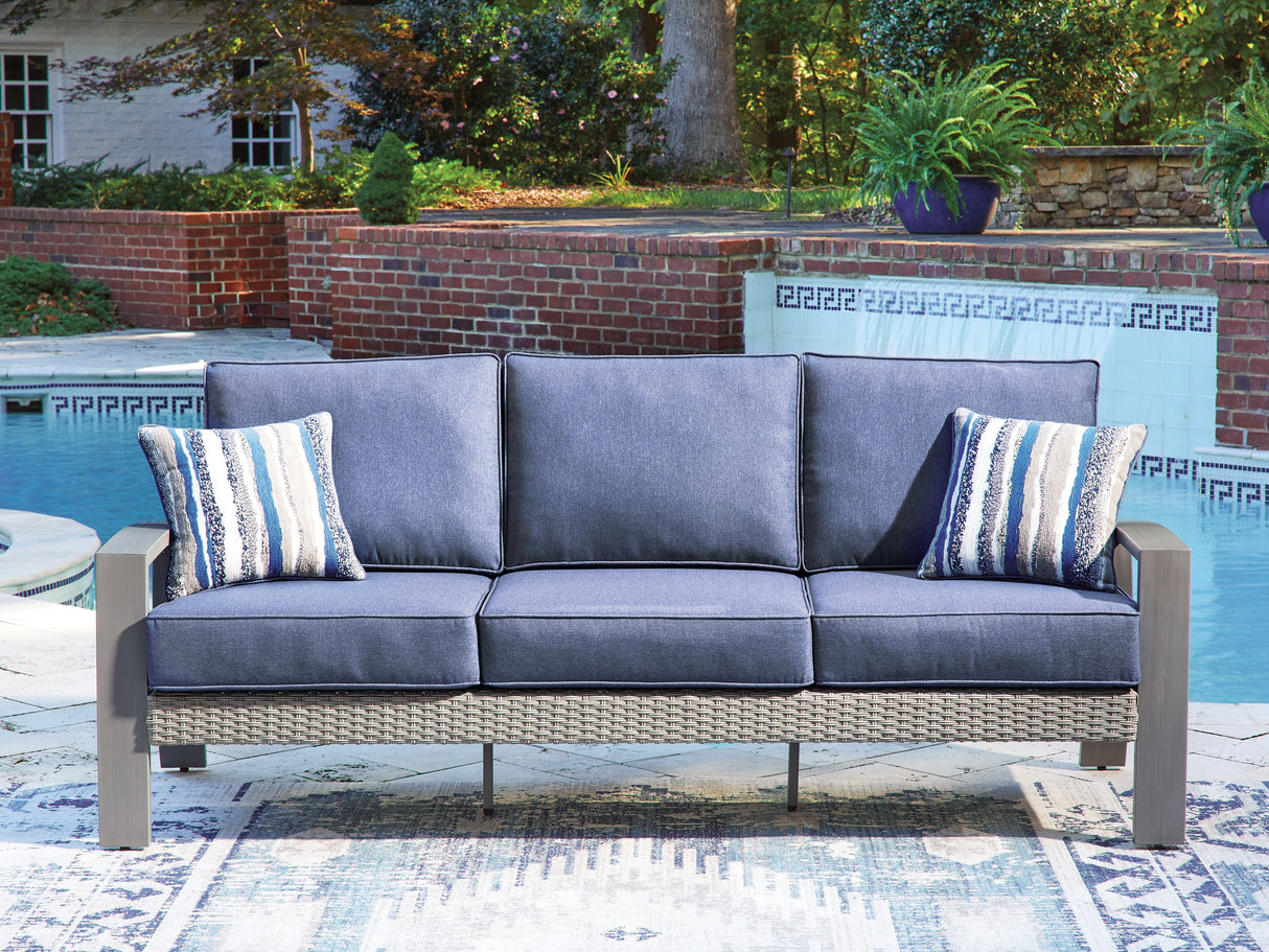 Furniture City Houma - Ashley Furniture - Half Moon Beach Outdoor Sofa with Cushion - Sofa with Cushion - PCP418-838
