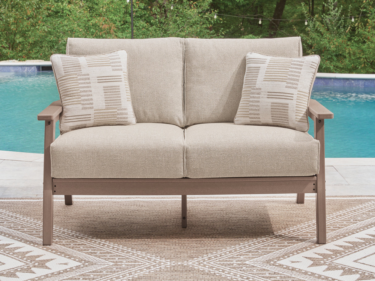 Furniture City Houma - Ashley Furniture - Grover Beach Outdoor Loveseat with Cushion - Loveseat w/Cushion - PCP422-835