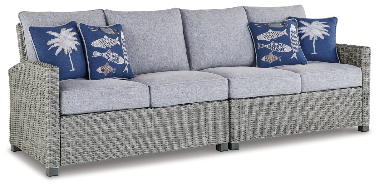 Furniture City Houma - Ashley Furniture - Naples Beach Outdoor Right and Left-arm Facing Loveseat with Cushion (Set of 2) - RAF/LAF Loveseat w/CUSH (Set of 2) - P439-854