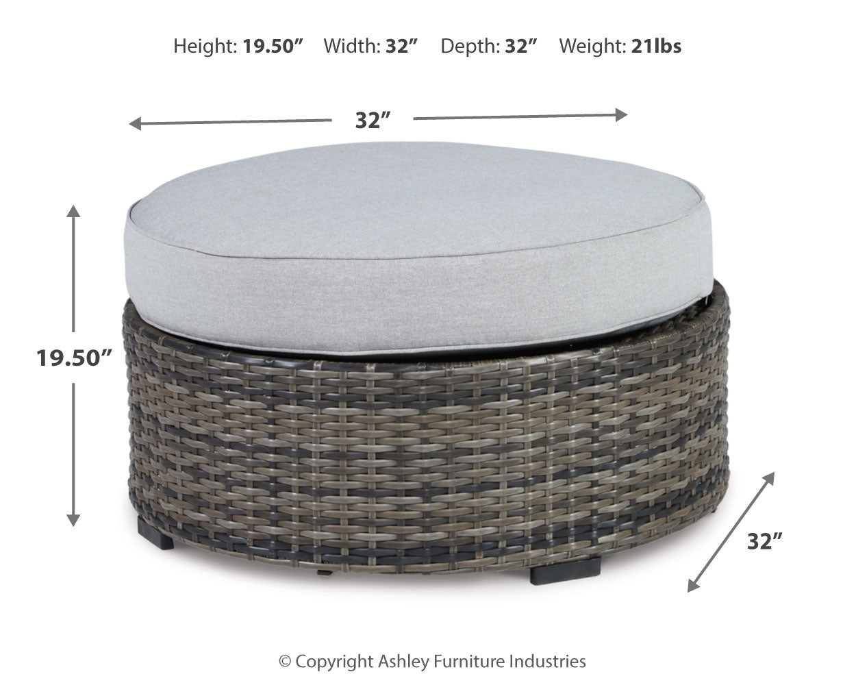 Harbor Court Ottoman with Cushion