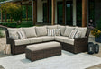 Furniture City Houma - Ashley Furniture - Brook Ranch Outdoor Sofa Sectional/Bench with Cushion (Set of 3) - Sofa SEC/Bench w/CUSH (3/CN) - P465-822