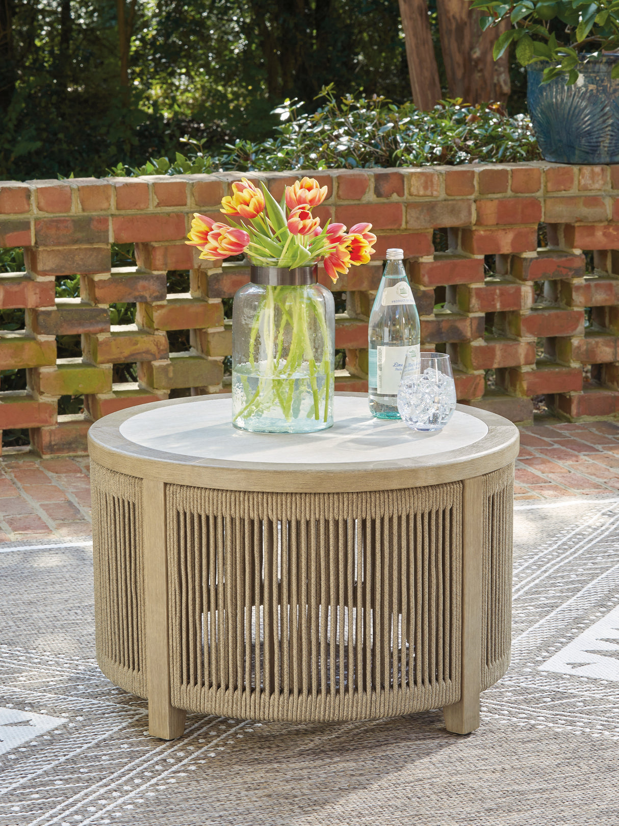 Furniture City Houma - Ashley Furniture - Spooners Cove Outdoor Coffee Table - Round Cocktail Table - PCP469-708