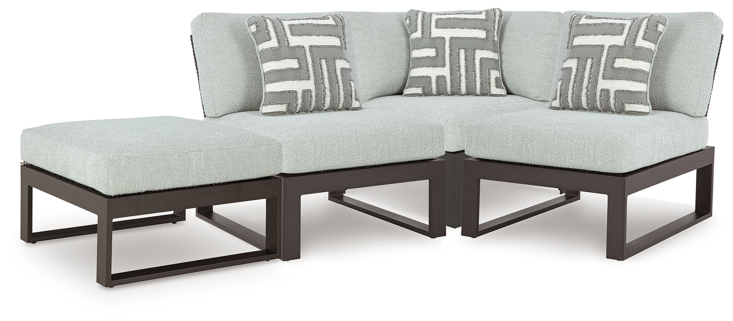 Furniture City Houma - Ashley Furniture - Beachloft 4-Piece Outdoor Sectional - 4-Piece Outdoor Sectional - P490P7