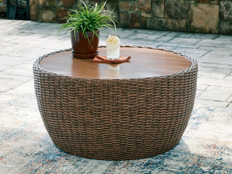 Furniture City Houma - Ashley Furniture - Double Point Outdoor Coffee Table - Round Cocktail Table - PCP503-708