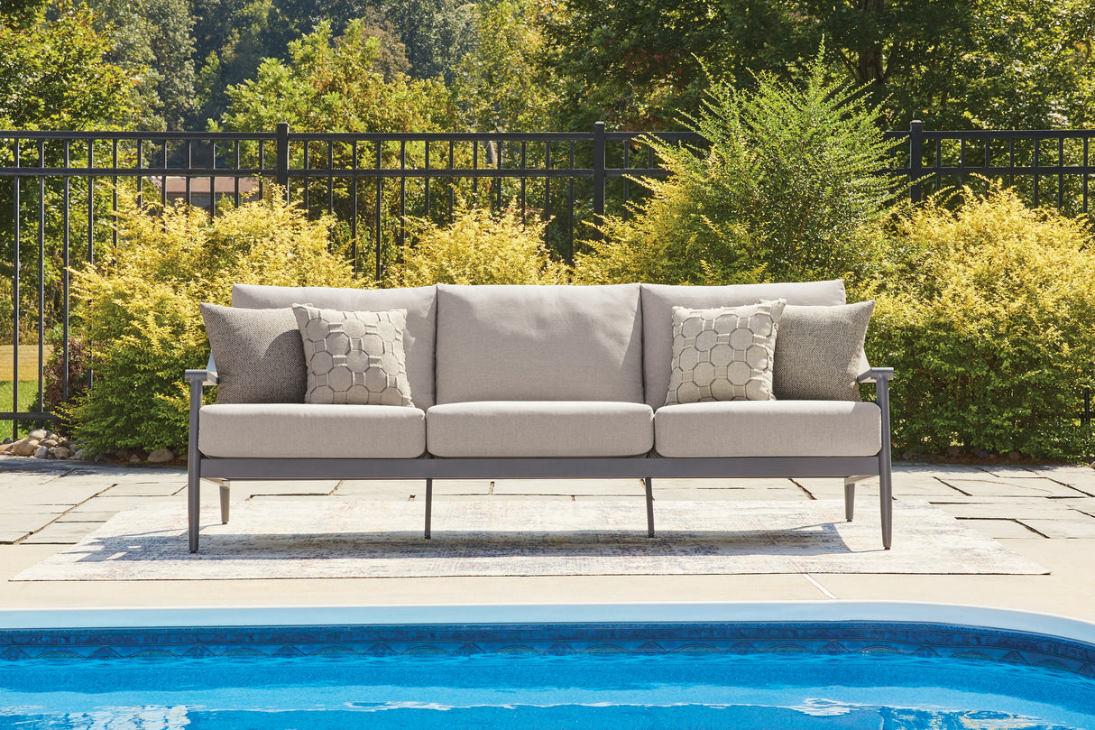 Furniture City Houma - Ashley Furniture - Ocean Beach Outdoor Sofa with Cushion - Sofa with Cushion - PCP510-838
