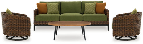 Horizon Hall Outdoor Sofa, 2 Lounge Chairs, Ottoman and Coffee Table
