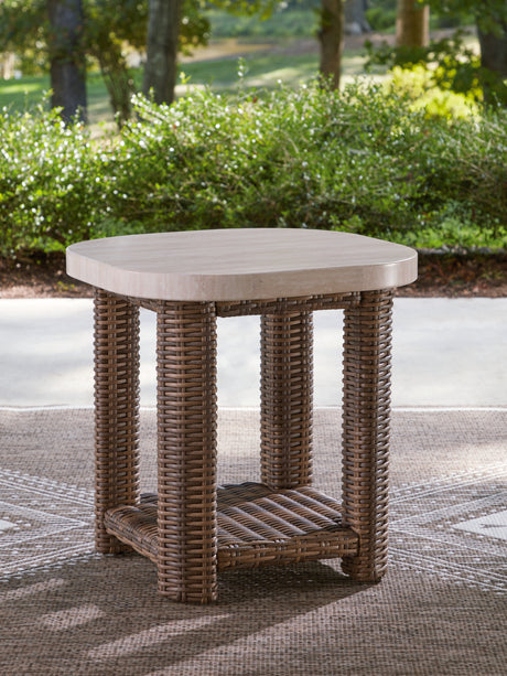 Furniture City Houma - Ashley Furniture - Dolan Creek Outdoor End Table - Square End Table - PCP610-702