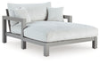 Furniture City Houma - Ashley Furniture - Hurley Park Outdoor Chaise Lounge with Cushion - Chaise Lounge with Cushion / Gray - PCP695-815