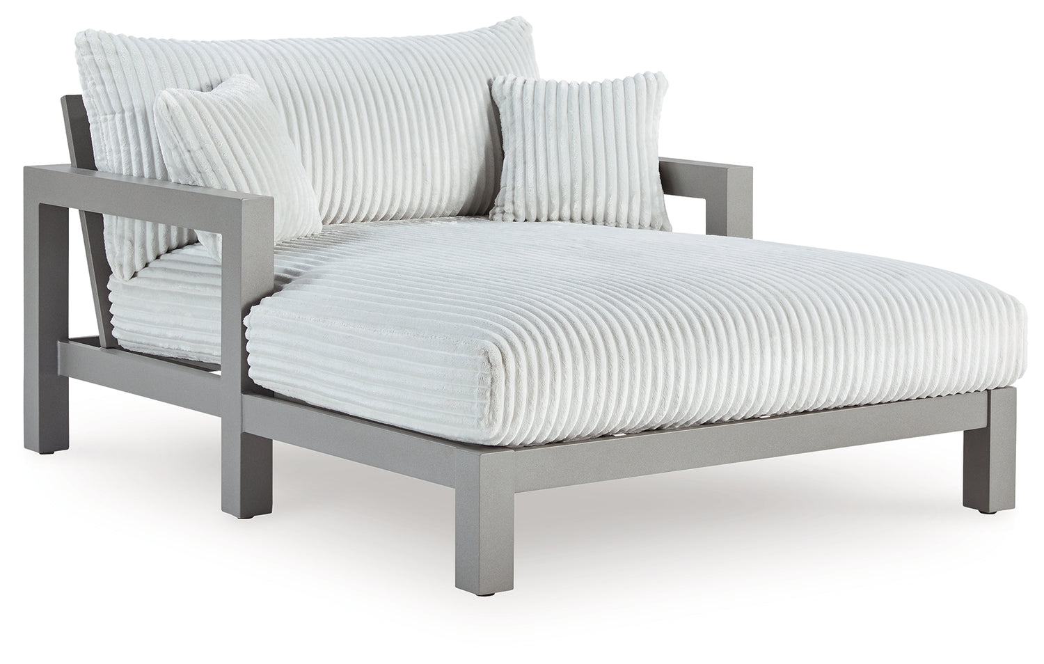 Furniture City Houma - Ashley Furniture - Hurley Park Outdoor Chaise Lounge with Cushion - Chaise Lounge with Cushion / Gray - PCP695-815