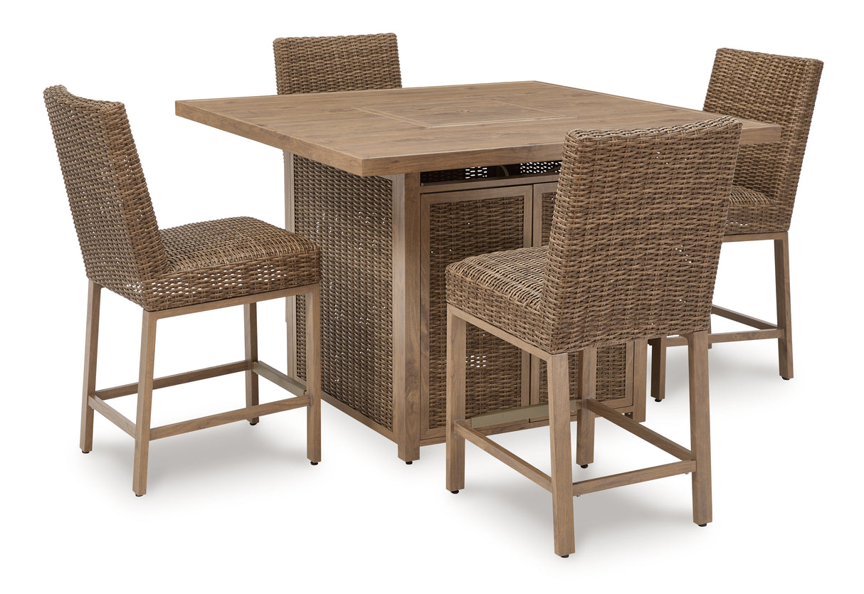 Walton Bridge Outdoor Bar Table and 4 Barstools
