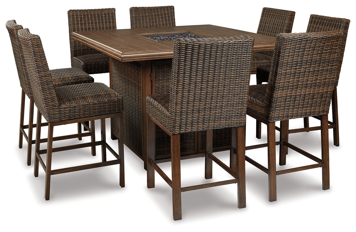 Furniture City Houma - Ashley Furniture - Paradise Trail Outdoor Counter Height Dining Table with 6 Barstools - Outdoor Counter Height Dining Table with 6 Barstools - P750P6