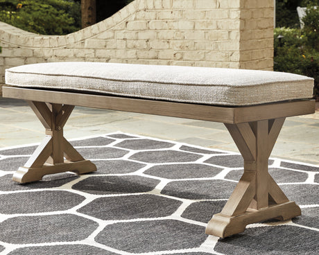 Furniture City Houma - Ashley Furniture - Beachcroft Outdoor Bench with Cushion - Bench with Cushion - P791-600