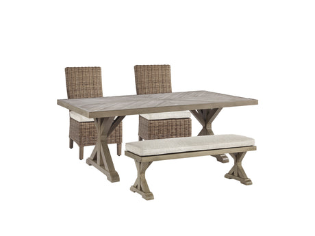 Furniture City Houma - Ashley Furniture - Beachcroft Outdoor Dining Table with 2 Chairs and 2 Benches - Outdoor Dining Table with 2 Chairs and 2 Benches - P791P3