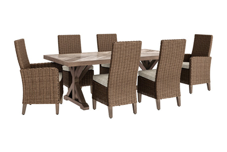 Furniture City Houma - Ashley Furniture - Beachcroft Outdoor Dining Table with 6 Chairs - Outdoor Dining Table with 6 Chairs - P791P2