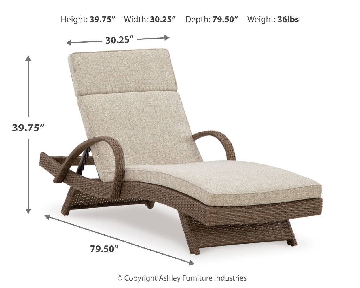 Beachcroft Outdoor Chaise Lounge with Cushion