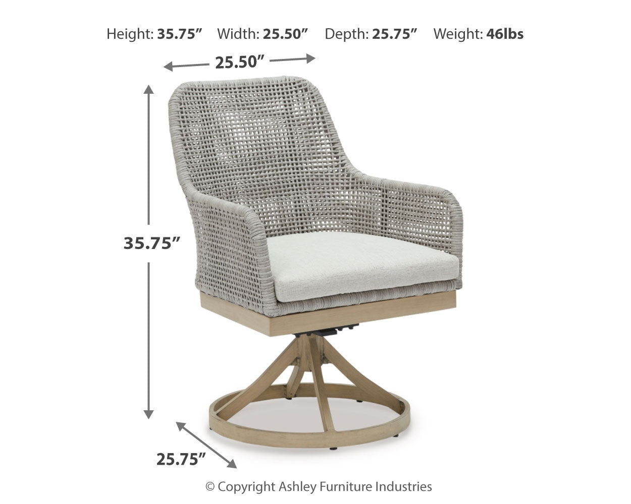 Seton Creek Outdoor Swivel Dining Chair (Set of 2)