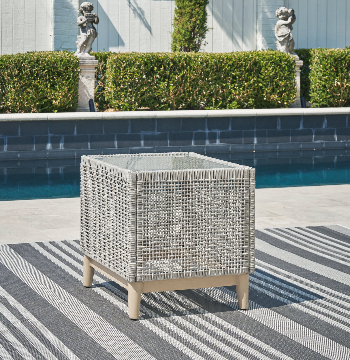 Furniture City Houma - Ashley Furniture - Seton Creek Outdoor End Table - Square End Table - P798-702