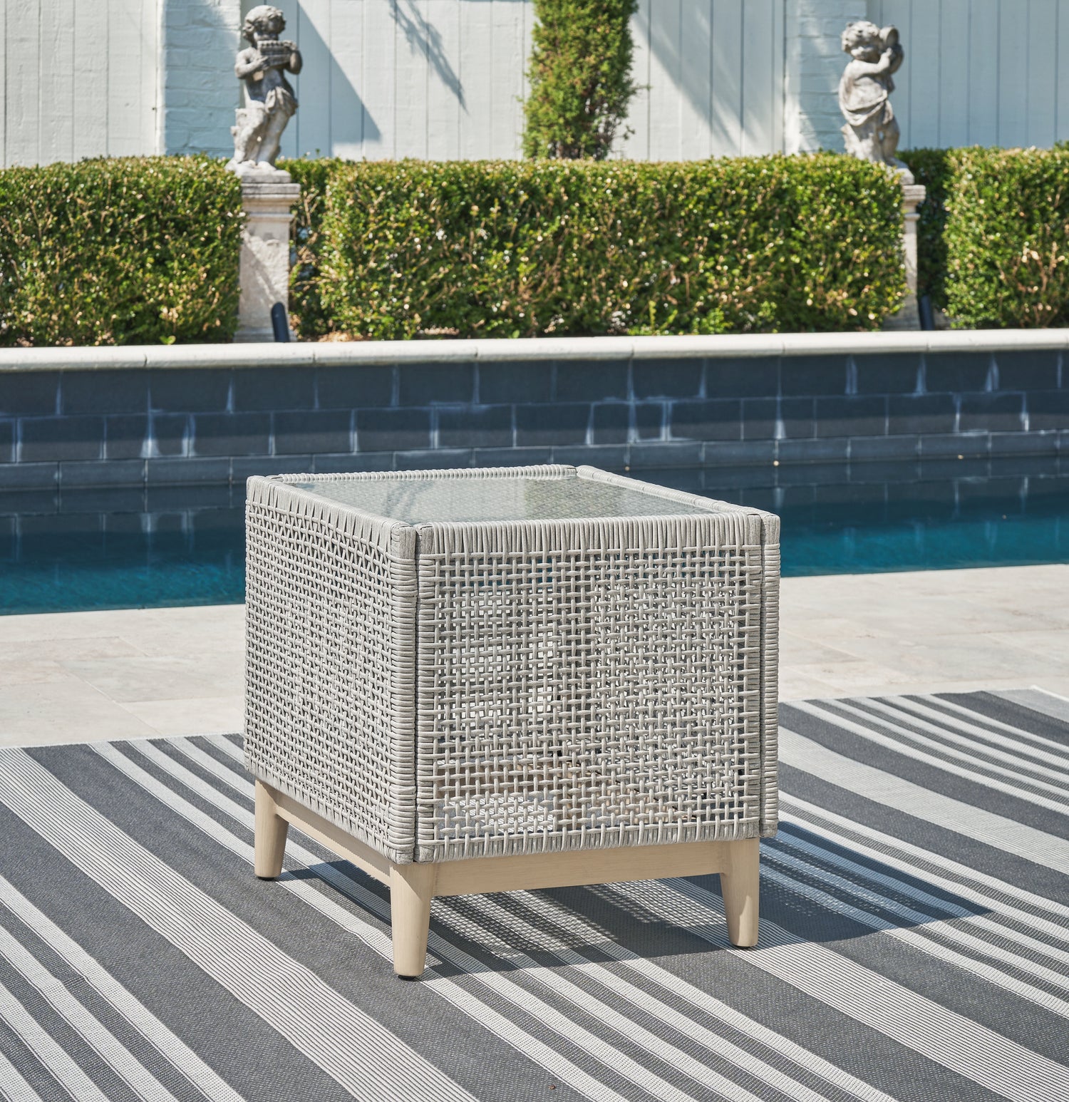 Furniture City Houma - Ashley Furniture - Seton Creek Outdoor End Table - Square End Table - P798-702