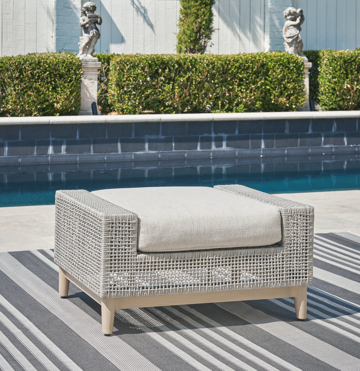 Furniture City Houma - Ashley Furniture - Seton Creek Outdoor Ottoman with Cushion - Ottoman with Cushion - P798-814