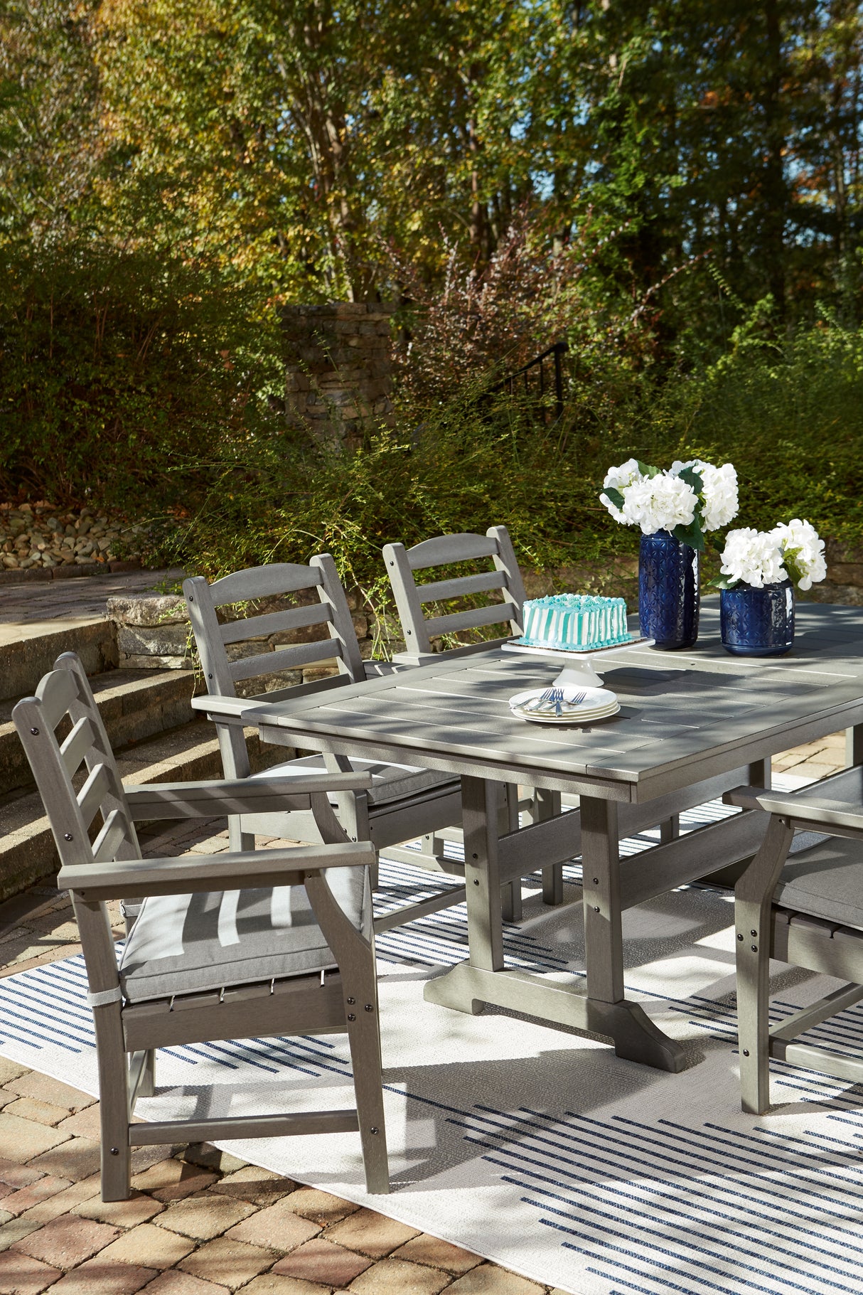 Furniture City Houma - Ashley Furniture - Visola Outdoor Dining Table - RECT Dining Table w/UMB OPT - P802-625