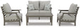 Furniture City Houma - Ashley Furniture - Visola Outdoor Loveseat, 2 Lounge Chairs and Coffee Table - Outdoor Loveseat, 2 Lounge Chairs and Coffee Table - P802P1