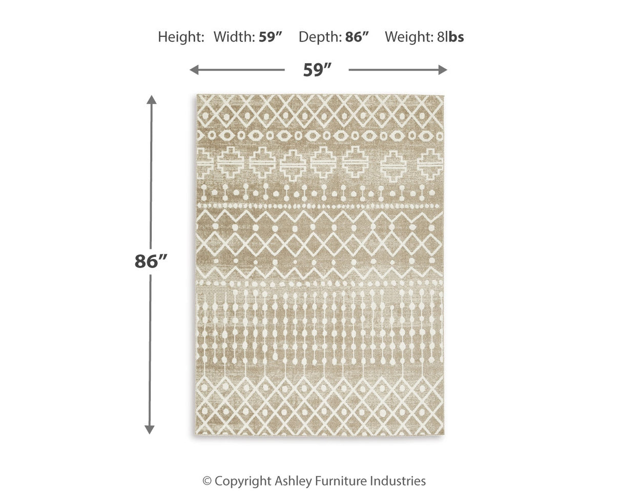 Bunchly 4'11" x 7'2" Washable Rug