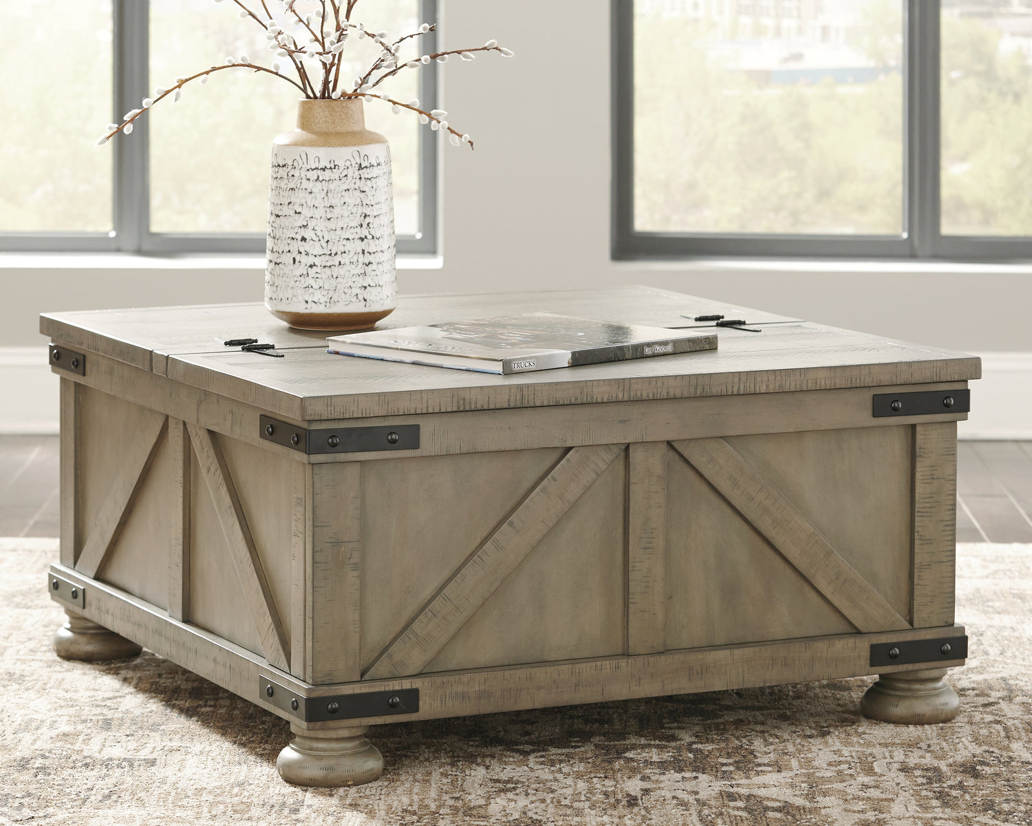Furniture City Houma - Ashley Furniture - Aldwin Coffee Table With Storage - Cocktail Table with Storage - T457-20