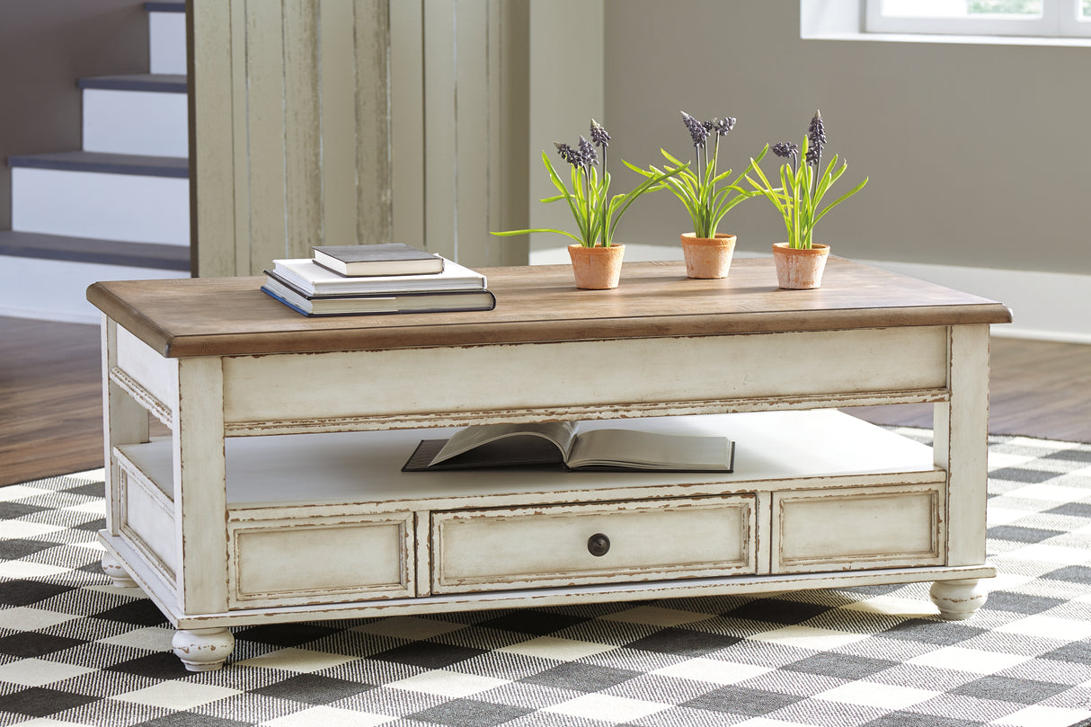 Furniture City Houma - Ashley Furniture - Realyn Coffee Table with Lift Top - Lift Top Cocktail Table - T523-9