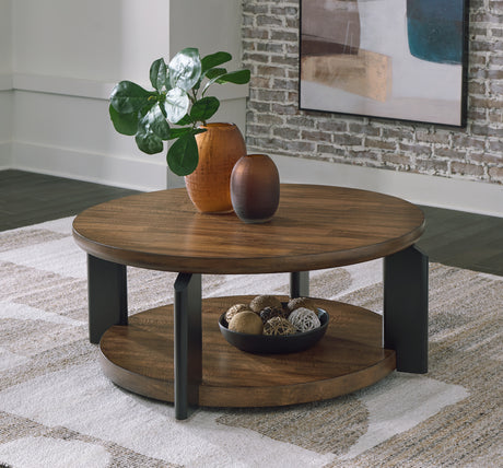 Furniture City Houma - Ashley Furniture - Kraeburn Coffee Table - Round Cocktail Table - T624-8