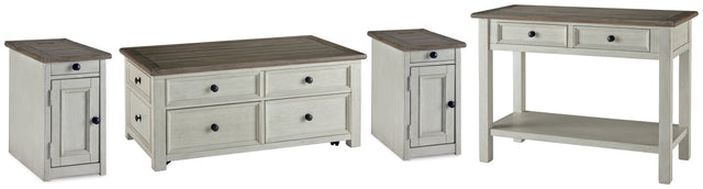 Furniture City Houma - Ashley Furniture - Bolanburg Coffee Table and 2 Chairside End Tables with Console - Coffee Table and 2 Chairside End Tables with Console - T637T4