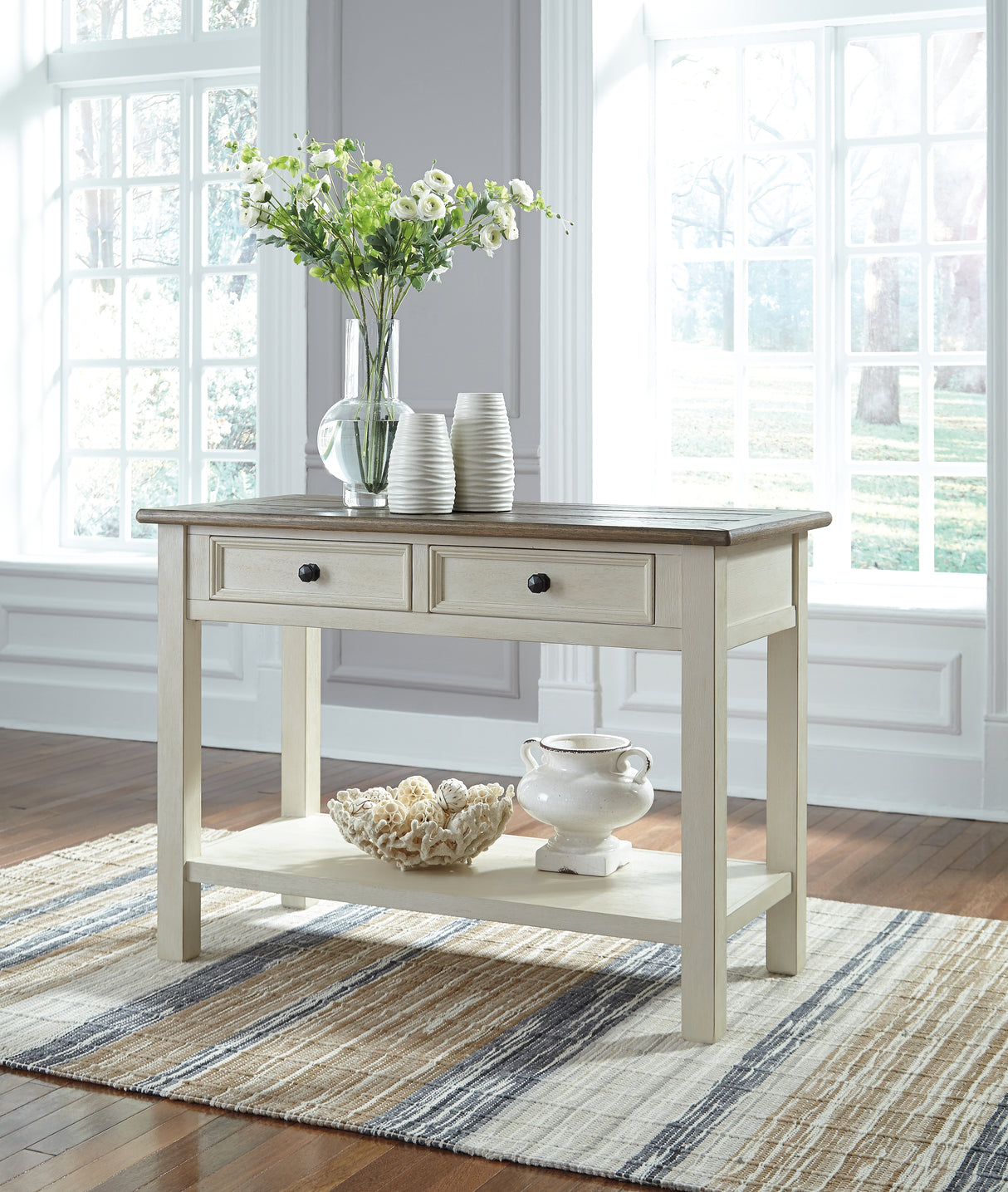 Bolanburg Coffee Table and 2 Chairside End Tables with Console