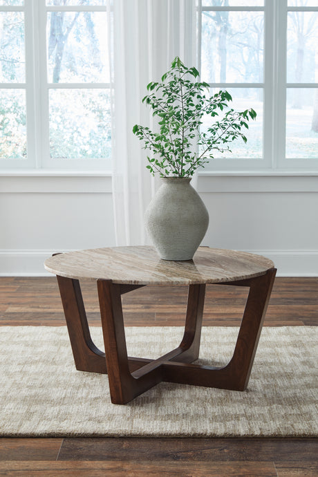 Furniture City Houma - Ashley Furniture - Tanidore Coffee Table - Round Cocktail Table - T667-8