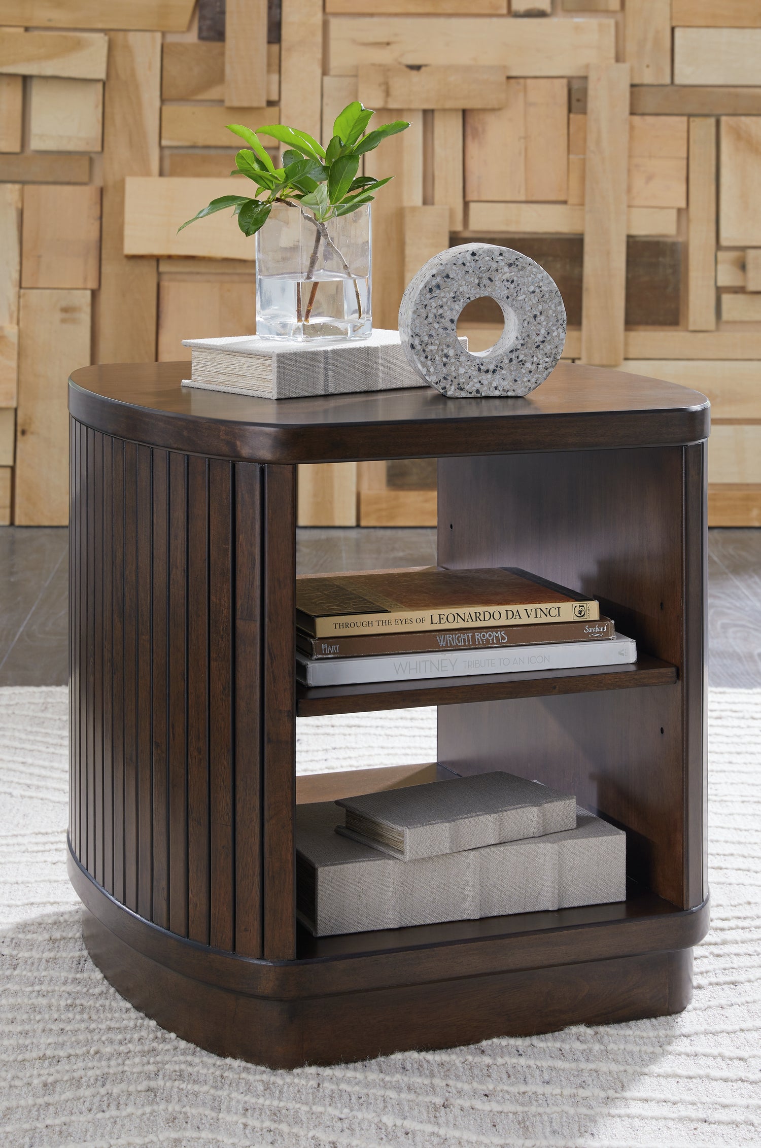 Furniture City Houma - Ashley Furniture - Korestone End Table - Square End Table / Dark Brown - T679-2