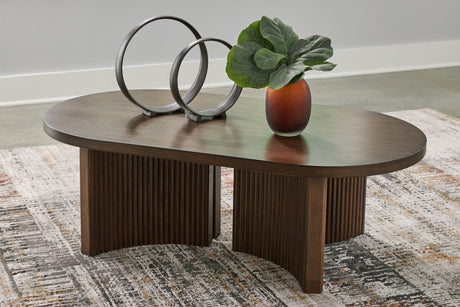 Furniture City Houma - Ashley Furniture - Korestone Coffee Table - Oval Cocktail Table - T689-0