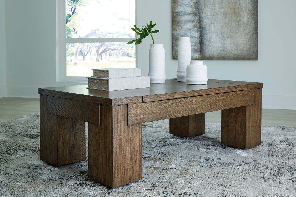Furniture City Houma - Ashley Furniture - Rosswain Lift-Top Coffee Table - Lift Top Cocktail Table - T763-9