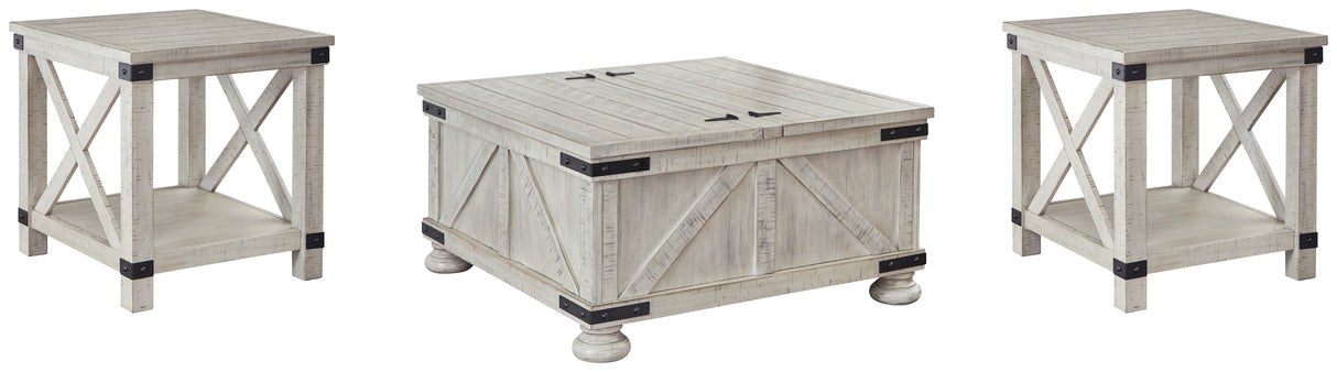 Furniture City Houma - Ashley Furniture - Carynhurst Coffee Table and 2 End Tables - Coffee Table and 2 End Tables / Whitewash - T929T1