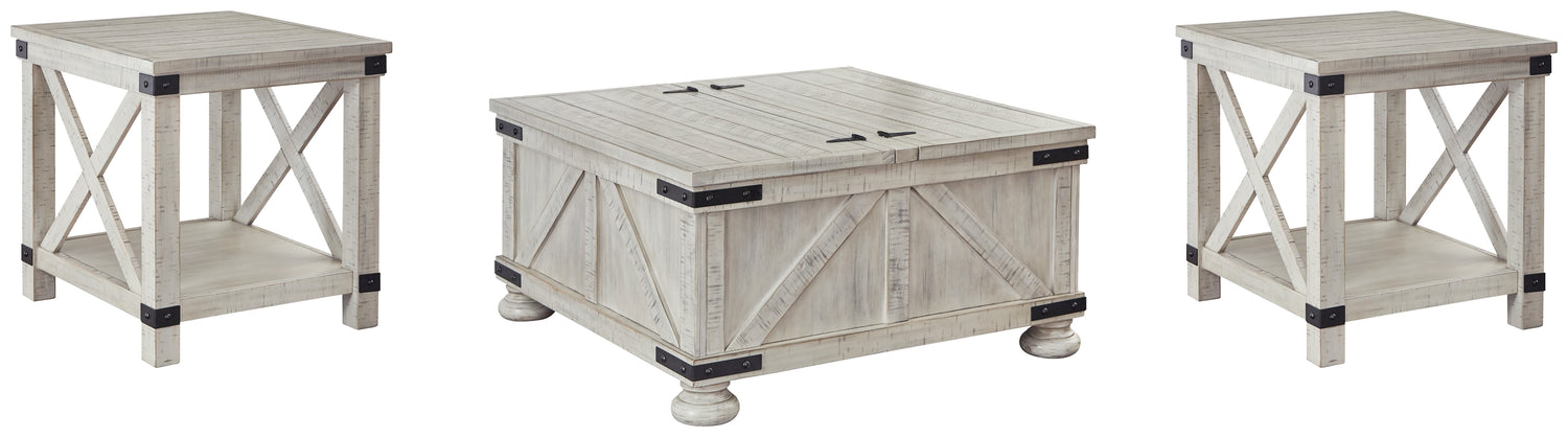 Furniture City Houma - Ashley Furniture - Carynhurst Coffee Table and 2 End Tables - Coffee Table and 2 End Tables / Whitewash - T929T1