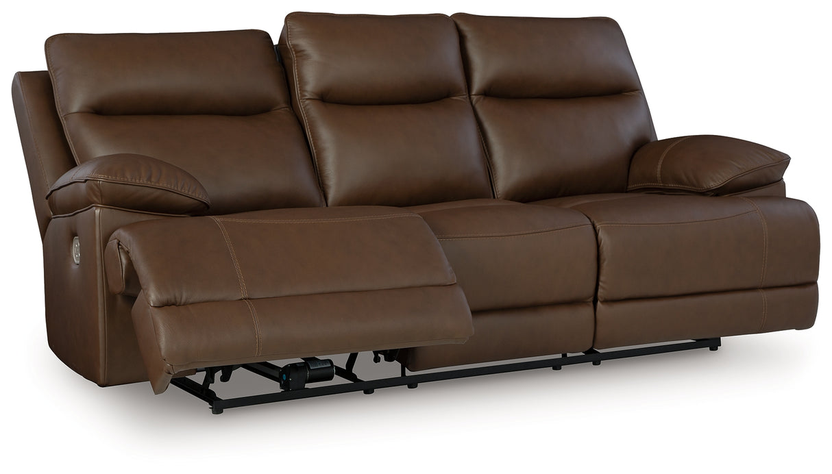 Furniture City Houma - Ashley Furniture - VonRyan Power Reclining Sofa - PWR REC Sofa with ADJ Headrest / Tobacco - U1040015