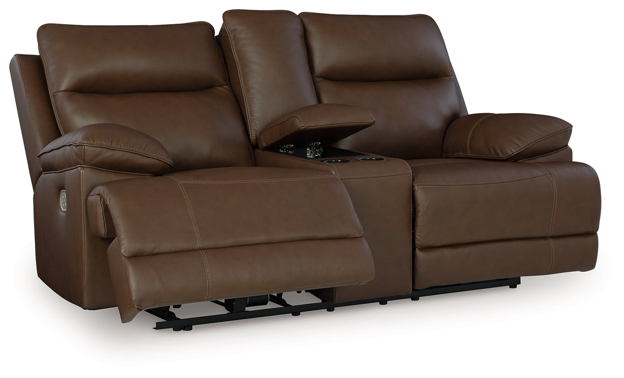 Furniture City Houma - Ashley Furniture - VonRyan Power Reclining Loveseat - PWR REC Loveseat/CON/ADJ HDRST / Tobacco - U1040018