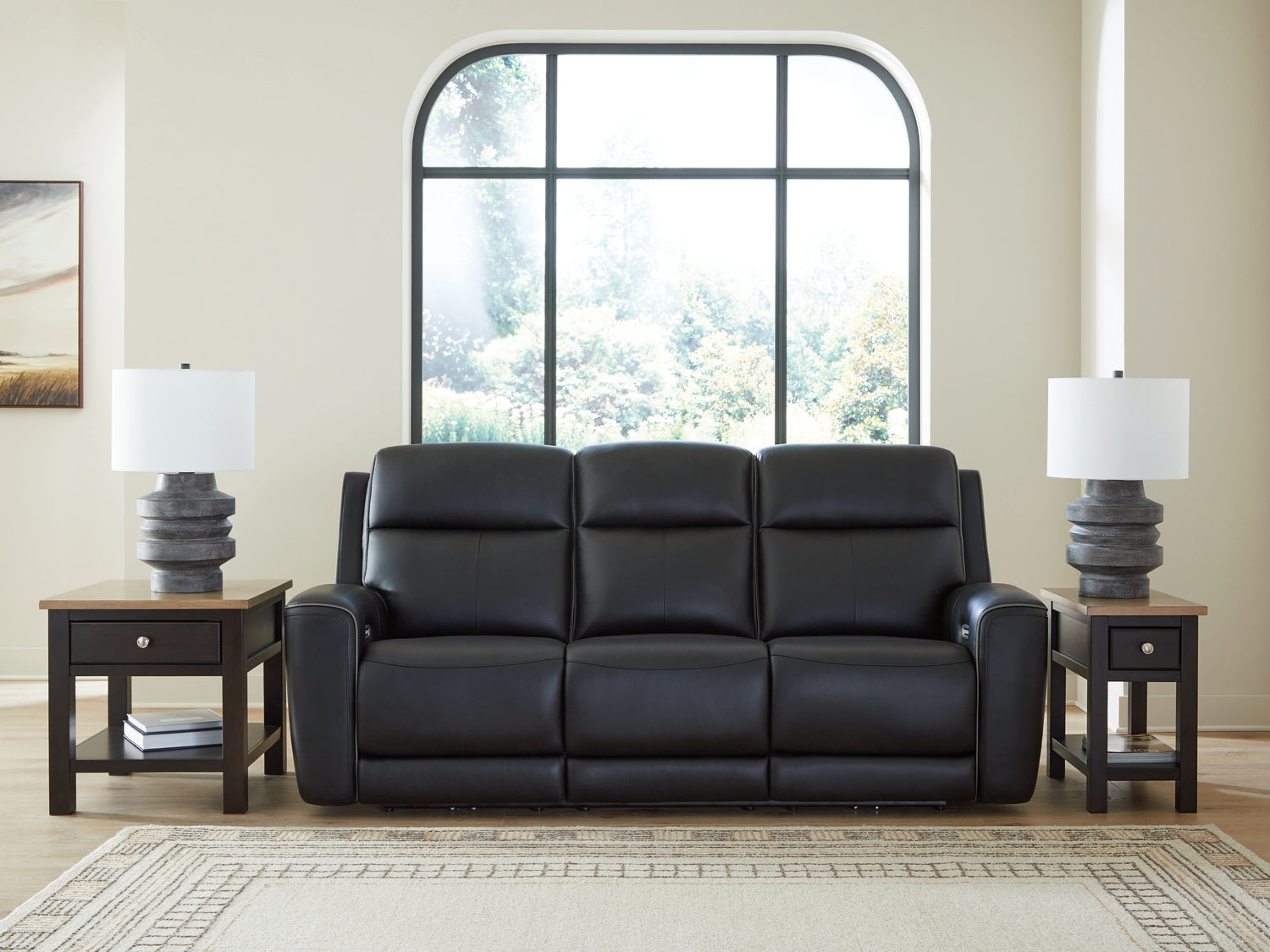 Furniture City Houma - Ashley Furniture - 5Z-Comfort Power Reclining Sofa - PWR REC Sofa with ADJ Headrest / Onyx - PCU1090215