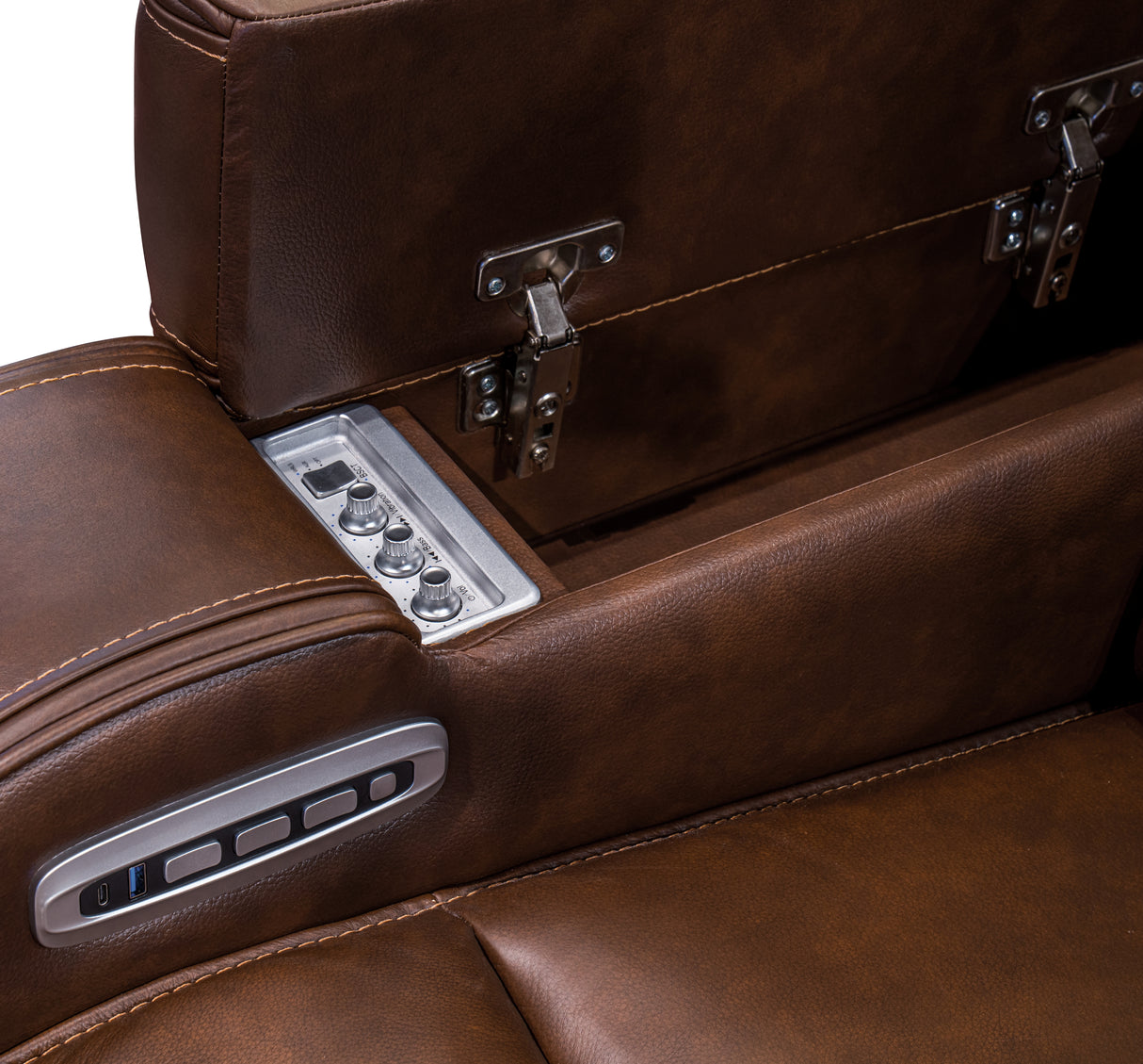 Knightington Power Reclining Sofa with Audio Seating