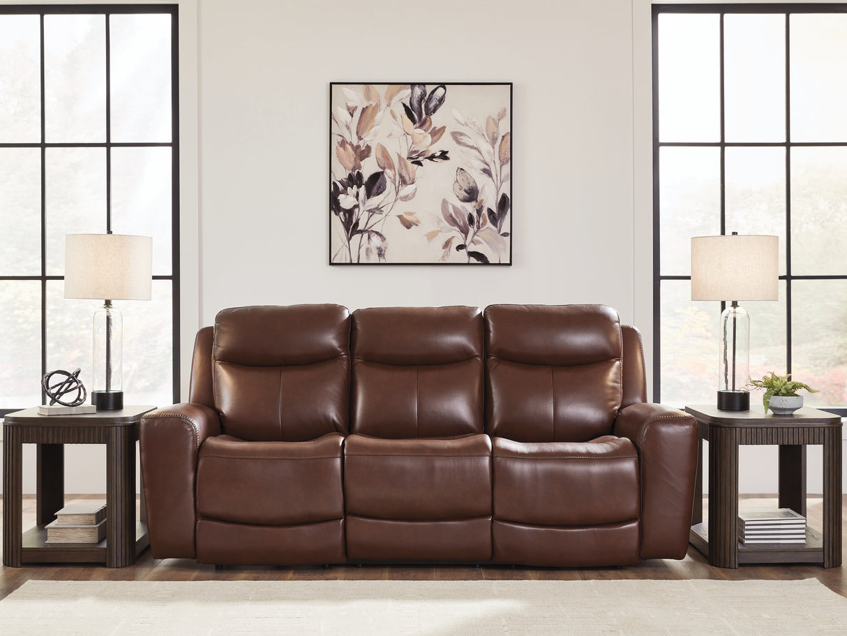 Furniture City Houma - Ashley Furniture - Next Move Power Reclining Sofa - PWR REC Sofa with ADJ Headrest / Mahogany - PCU1210215